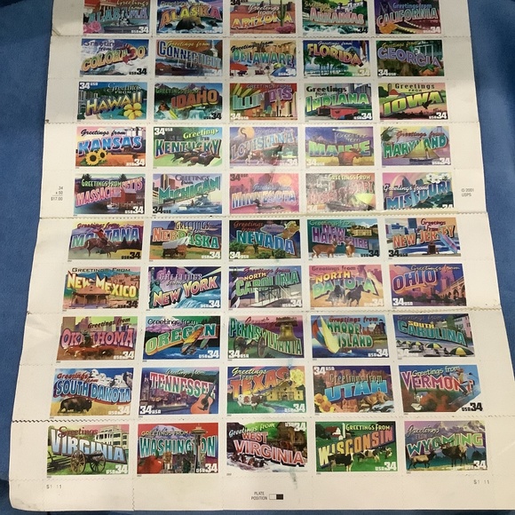USPS Other - Vintage sheet of 50 USPS 34 cent Greetings Stamps